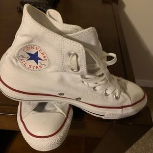 Gently worn white high top Converse